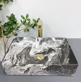 Раковина для ванної кімнати VBI LATINA 51x34,5 см кераміка темний мармо матовий VBI-013104