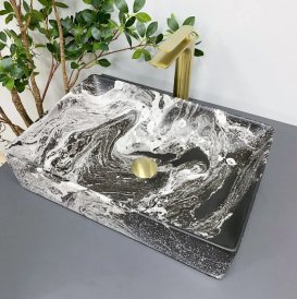 Раковина для ванної кімнати VBI LATINA 51x34,5 см кераміка темний мармо матовий VBI-013104