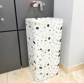 Раковина для ванной VBI LUKKA  40x40 см керамика терраццо глянцевый VBI-019009