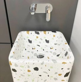 Раковина для ванной VBI LUKKA  40x40 см керамика терраццо глянцевый VBI-019009
