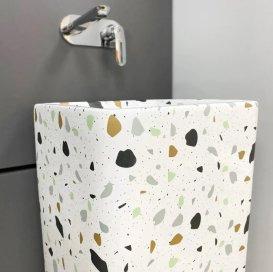 Раковина для ванной VBI LUKKA  40x40 см керамика терраццо глянцевый VBI-019009