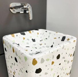 Раковина для ванной VBI LUKKA  40x40 см керамика терраццо глянцевый VBI-019009