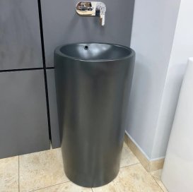 Раковина для ванной VBI MATERA 45x45 см керамика черный матовый VBI-019007