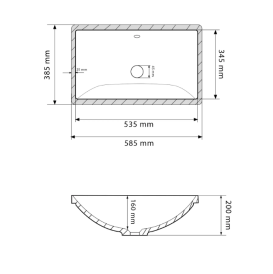 Раковина для ванної кімнати VBI MELFI 58,5x38,5 см кераміка білий VBI-018026