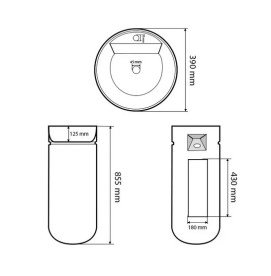 Раковина для ванной VBI Mirano напольная ⌀39 см искусственный камень белый матовый VBI-019022