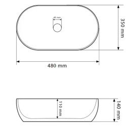 Раковина для ванной VBI Modena S 48х35 см керамика beige stone glossy VBI-012007