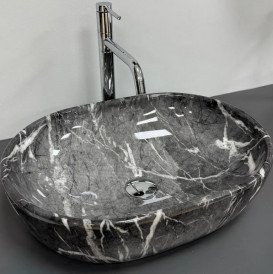 Раковина для ванної кімнати VBI Modena S 48х35 см кераміка black onyx VBI-012008