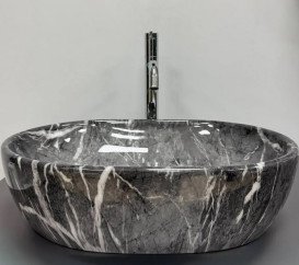 Раковина для ванної кімнати VBI Modena S 48х35 см кераміка black onyx VBI-012008