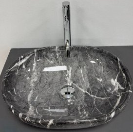 Раковина для ванної кімнати VBI Modena S 48х35 см кераміка black onyx VBI-012008