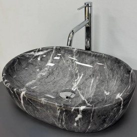 Раковина для ванної кімнати VBI Modena S 48х35 см кераміка black onyx VBI-012008