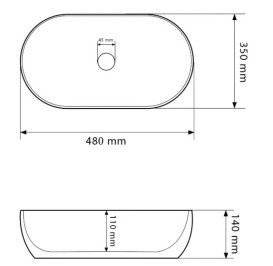 Раковина для ванної VBI Modena S 48х35 см кераміка lava VBI-012005