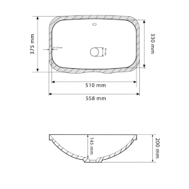 Раковина для ванної кімнати VBI MOENA 55,8x37,5 см кераміка білий VBI-018028