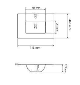 Раковина для ванної VBI Mortara 71,5х46,5 см кераміка білий VBI-018041