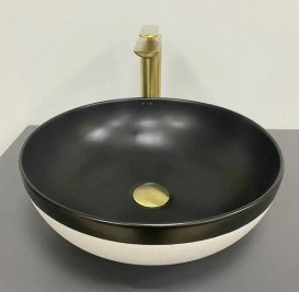 Раковина для ванної VBI Ormela ⌀40 см кераміка чорний матовий/білий матовий VBI-016900
