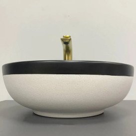 Раковина для ванної VBI Ormela ⌀40 см кераміка чорний матовий/білий матовий VBI-016900