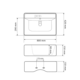 Раковина для ванної кімнати VBI PADUA 80 80x42 см кераміка білий VBI-012204