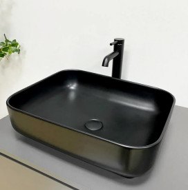 Раковина для ванної кімнати VBI Palermo 50х39 см кераміка чорний матовий VBI-012310
