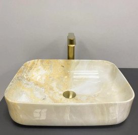 Раковина для ванної VBI Palermo 51х40 см кераміка Marble yellow VBI-012309