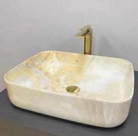 Раковина для ванної VBI Palermo 51х40 см кераміка Marble yellow VBI-012309