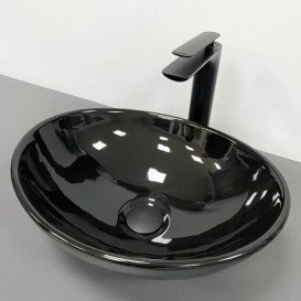 Раковина для ванної VBI Parma 41,5х33,5 см кераміка чорний глянсовий VBI-011021