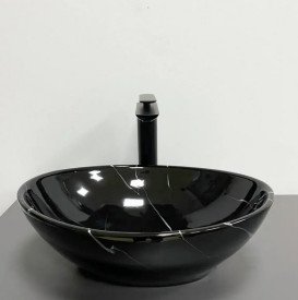 Раковина для ванной VBI Parma 41,5х33,5 см керамика Black marmo glossy VBI-011023