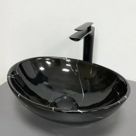 Раковина для ванной VBI Parma 41,5х33,5 см керамика Black marmo glossy VBI-011023