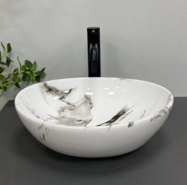 Раковина для ванной VBI Parma 41,5х33,5 см керамика Carrara Glossy VBI-011025