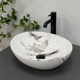 Раковина для ванной VBI Parma 41,5х33,5 см керамика Carrara Glossy VBI-011025