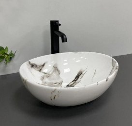 Раковина для ванной VBI Parma 41,5х33,5 см керамика Carrara Glossy VBI-011025