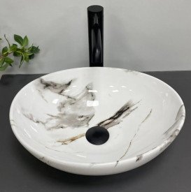 Раковина для ванной VBI Parma 41,5х33,5 см керамика Carrara Glossy VBI-011025