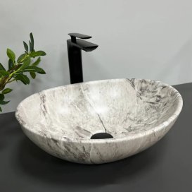 Раковина для ванної кімнати VBI PARMA 41,5x33,5 см кераміка камінь матовий VBI-011005