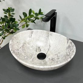 Раковина для ванної кімнати VBI PARMA 41,5x33,5 см кераміка камінь матовий VBI-011005