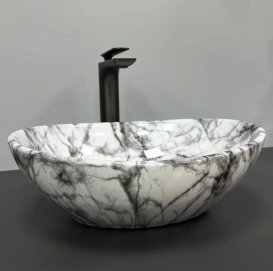 Раковина для ванної кімнати VBI PARMA 41,5x33,5 см кераміка сіро-чорний матовий VBI-011009
