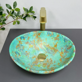 Раковина для ванної кімнати VBI PARMA  41,5x33,5 см кераміка мармур зелений матовий VBI-011003