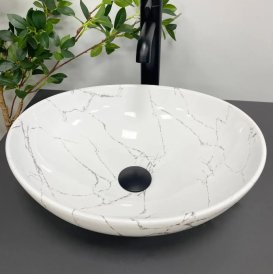 Раковина для ванной VBI PARMA 41,5x33,5 см керамика белый камень глянцевый VBI-011017