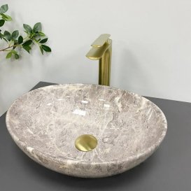 Раковина для ванної кімнати VBI PARMA 41,5x33,5 см кераміка сірий камінь глянсовий VBI-011018