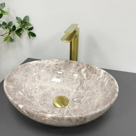 Раковина для ванної кімнати VBI PARMA 41,5x33,5 см кераміка сірий камінь глянсовий VBI-011018