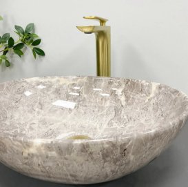 Раковина для ванної кімнати VBI PARMA 41,5x33,5 см кераміка сірий камінь глянсовий VBI-011018