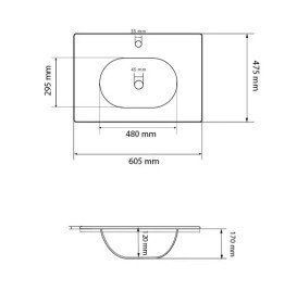 Раковина для ванної VBI Pordenone 60,5х47,5 см кераміка білий VBI-018047