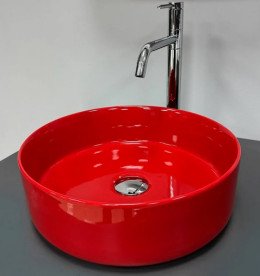 Раковина для ванной VBI Prato ⌀35,5 см керамика красный глянцевый VBI-011416