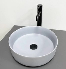 Раковина для ванной VBI Prato ⌀36 см керамика светло-серый матовый VBI-011413