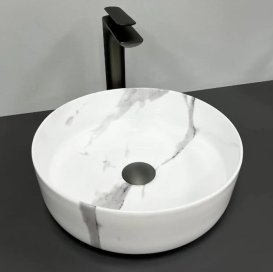 Раковина для ванної кімнати VBI PRATO 36x36 см кераміка природний мармур глянсовий VBI-011404