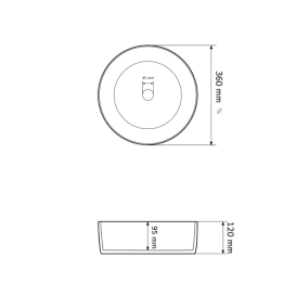 Раковина для ванної кімнати VBI PRATO 36x36 см кераміка природний мармур глянсовий VBI-011404