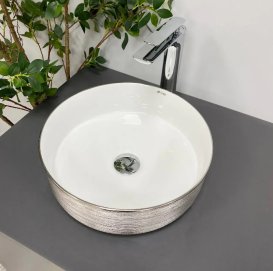 Раковина для ванної кімнати VBI PRATO 36x36 см кераміка срібний/білий VBI-011407