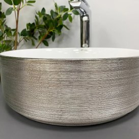 Раковина для ванної кімнати VBI PRATO 36x36 см кераміка срібний/білий VBI-011407