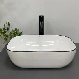 Раковина для ванної VBI Ravenna 45,5х32,5 см кераміка white black edge VBI-011224