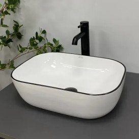 Раковина для ванної VBI Ravenna 45,5х32,5 см кераміка white black edge VBI-011224