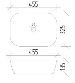 Раковина для ванної VBI Ravenna 45,5х32,5 см кераміка white black edge VBI-011224