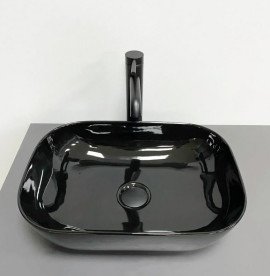 Раковина для ванной VBI Ravenna 45х32,5 см керамика черный глянцевый VBI-011227