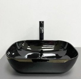 Раковина для ванной VBI Ravenna 45х32,5 см керамика черный глянцевый VBI-011227